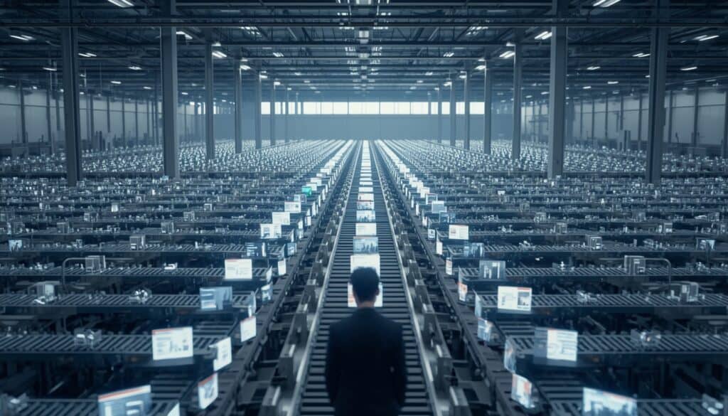 lucid origin Ultra realistic editorial photography. A vast minimalist factory transformed int